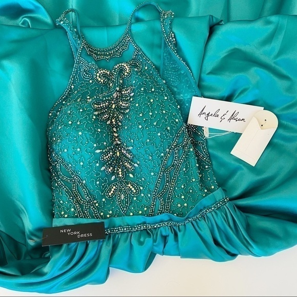 PROM - NWT - Angela  & Alison | High Halter High Slit Gown - Picture 6 of 8